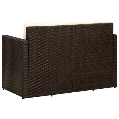 vidaXL Gartensofa 2-Sitzer – Poly Rattan Lounge Möbel