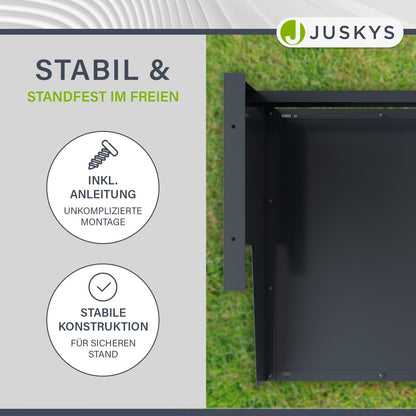Juskys Mähroboter Garage Pflanzkasten Unterstand Anthrazit