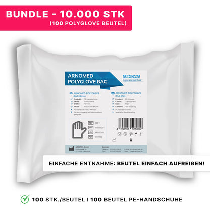 ARNOMED PE Einweghandschuhe, lebensmittelecht - 10000 Stk.