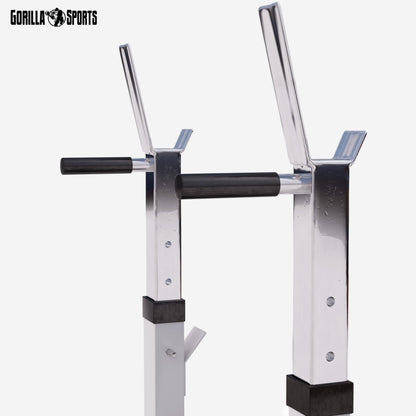 GORILLA SPORTS® Hantelbank mit Langhantelset – Klappbar
