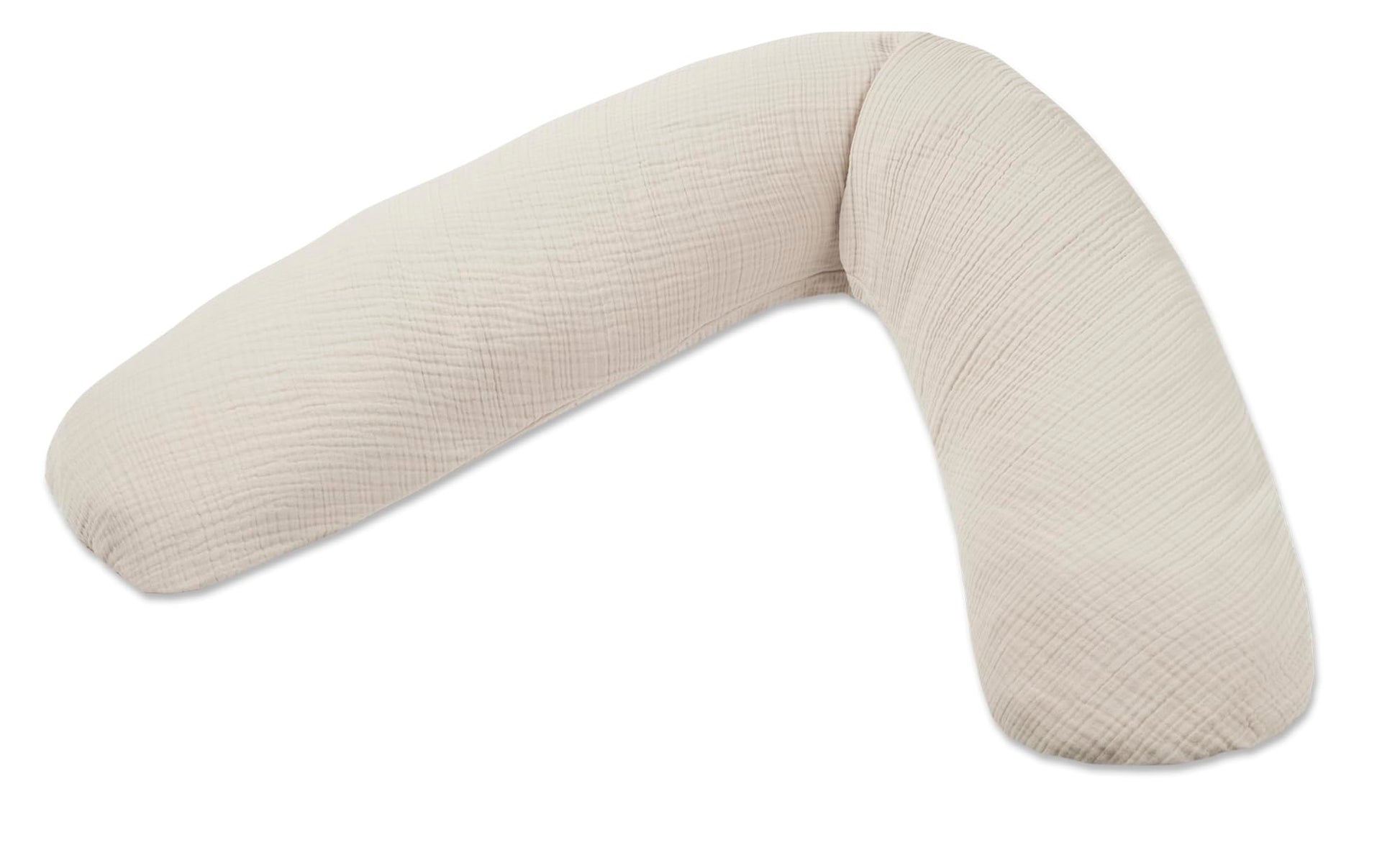 Theraline Dodo Pillow Premium Stillkissen 180 cm mit Musselinbezug in Sandbeige