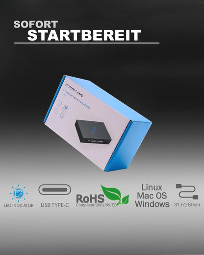 HURRICANE 3518C3 Externe Festplatte 3.5" - 2TB USB C