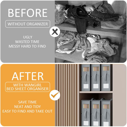 WANGIRL Bettwäsche Organizer 6 Stück, faltbare Aufbewahrungsbox