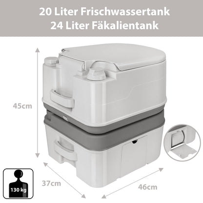 BB Sport mobile Campingtoilette 24l Kolbenpumpe mit Papierfach