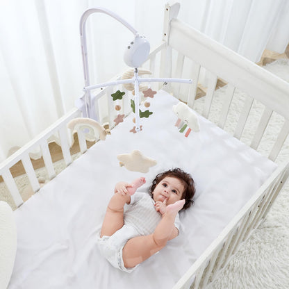 COTTONBEBE Baby Mobile mit Spieluhr, 35 Melodien, Regenbogen