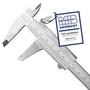 MIB Messschieber Analog - 300mm mit Feststellschraube. Silber, mit Nonius und Tiefenmaß. Misst Außen-, Innen-, Tiefenmaße.