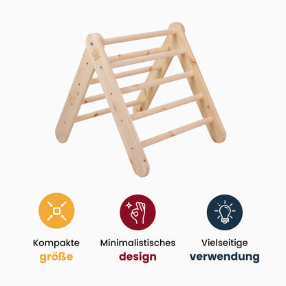 MEOWBABY Kletterdreieck – Pikler Kletterturm Natur 59x61cm