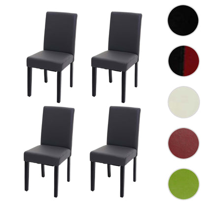 Mendler Littau Esszimmerstuhl – 4er-Set, Grau Kunstleder