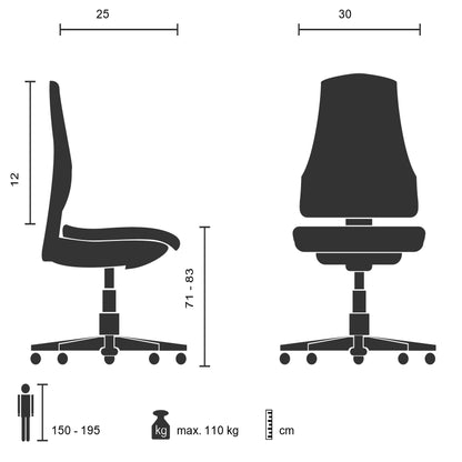 hjh OFFICE TOP Work 31 Arbeitsstuhl Stehhilfe – schwarz