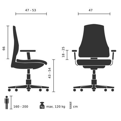 hjh OFFICE PRO-TEC 300 Profi Bürodrehstuhl Stoff Grau
