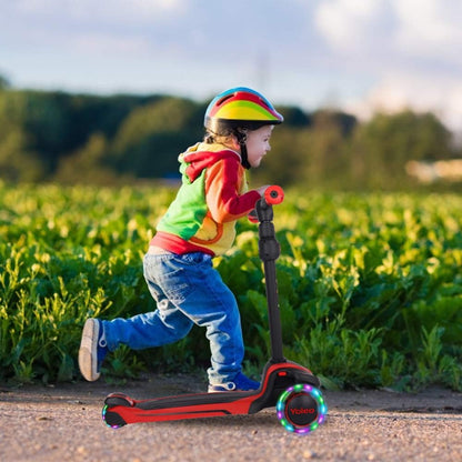 Yoleo Dreiradscooter LED Räder höhenverstellbar - Schwarz