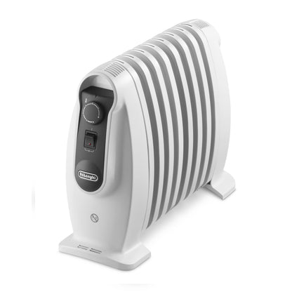 De'Longhi TRNS0808M Ölradiator Heizgerät – 800W Kompakt: Weißer kompakter Ölradiator mit Rippen. Heizen kleiner Räume.