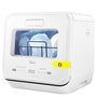 Midea MDWMT201DW Mini-Geschirrspüler freistehend mit Wassertank, kompakte Tischform, transparentes Sichtfenster