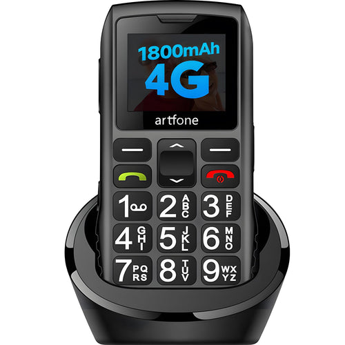 artfone C1+ 4G Seniorenhandy ohne Vertrag mit Notruftaste, Tastenhandy mit Ladestation und Farbdisplay