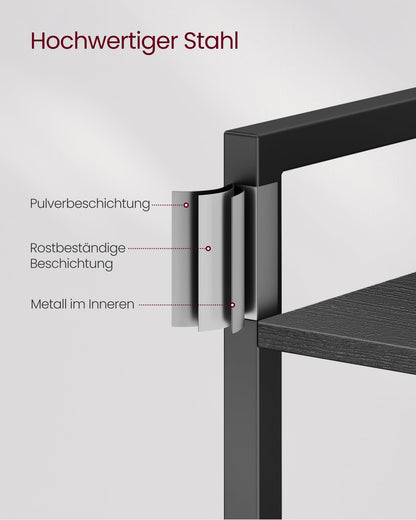 VASAGLE Bücherregal LLS101B56, 6 Ebenen, 30 x 40 x 186 cm, schwarz