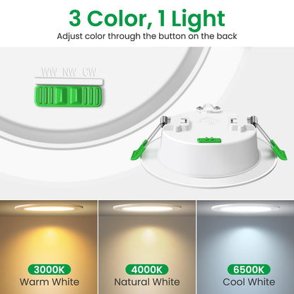 ALUSSO LED Einbaustrahler 230V dimmbar, 3 Lichtfarben, IP44, 6er Set