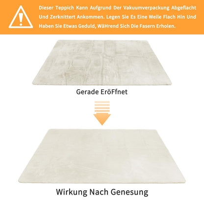 Sour Lemon Flauschiger Teppich Kaninchenfell-Optik 160x230cm