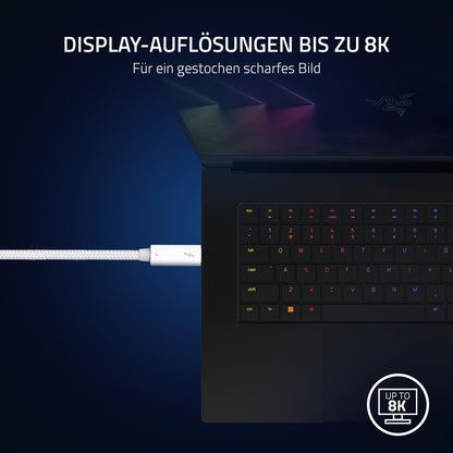 Razer Thunderbolt 4 Hochleistungskabel – 2,0 Meter, Weiss