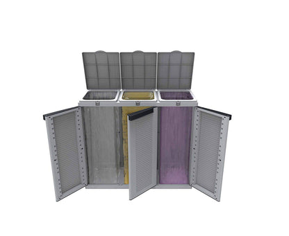 Terry Ecocab 3 Abfalltrennschrank Innen/Aussen 3-fach – 102x39x88,7 cm