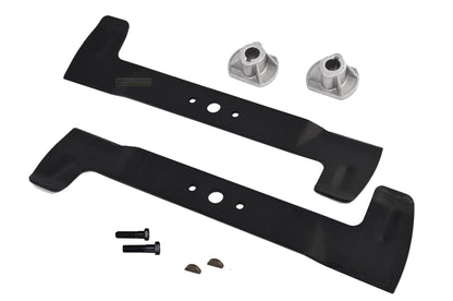 perfektGarten High-Lift-Messersatz 102 cm rechts/links + Messerhalter, zwei gebogene Stahlmesser