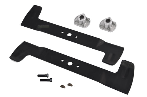 perfektGarten High-Lift-Messersatz 102 cm rechts/links + Messerhalter, zwei gebogene Stahlmesser