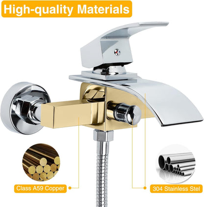SwissBath H59 Badewannenarmatur - Chrom, Brause, Druckschalter