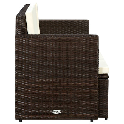 vidaXL Gartensofa 2-Sitzer – Poly Rattan Lounge Möbel