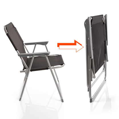 BigDean Klappstuhl 2er-Set, faltbar, Anthrazit, bis 120 kg
