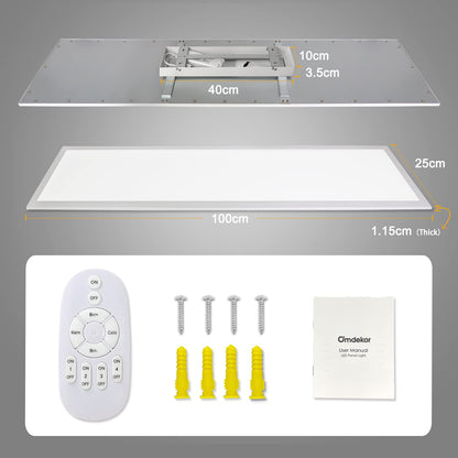 Luminova Dimmbar LED Deckenleuchte Panel 100x25 cm – Ultra Dünn