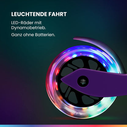 Fun Pro ONE Roller, der Sichere Premium Roller Kinder ab 3 Jahre, LED Räder, faltbar, ab Kleinkind Junge Mädchen, Kinderroller, 3 4 5 6 Jahre