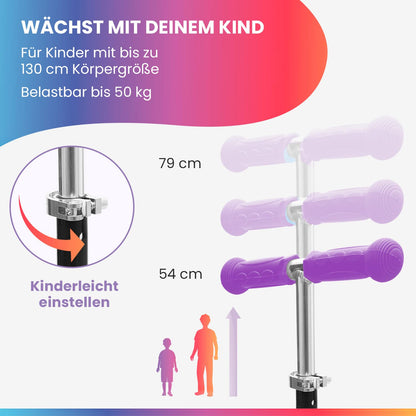 Fun Pro ONE Roller, der Sichere Premium Roller Kinder 3 Jahre, LED Räder, faltbar, ab Kleinkind Junge Mädchen, Kinderroller, 3 4 5 6 Jahre