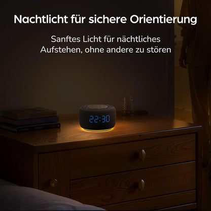 DOUMOSH Radiowecker DEBK11B mit Bluetooth-Lautsprecher und Nachtlicht