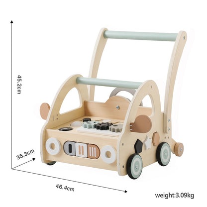 Lauflernwagen Holz Montessori – Multifunktion & Formensortierer
