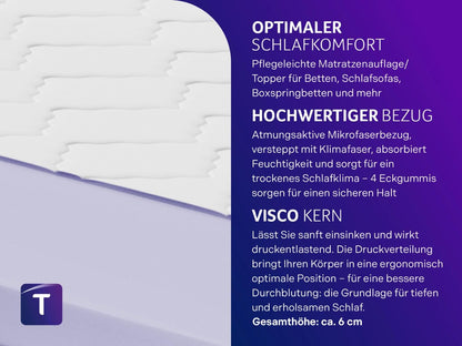 Traumnacht Visco Orthopädischer Matratzentopper - 180x200 cm