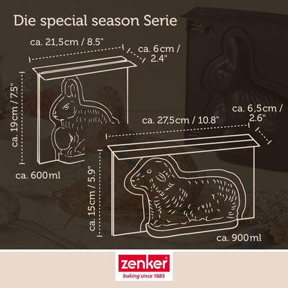 Zenker 3D-Backformen Osterlamm und Hase, 2er-Set antihaftbeschichtet