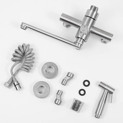 Wandarmatur Küche drehbar Spritzpistole Edelstahl gebuerstet