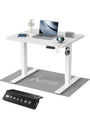 Airfish Schreibtisch höhenverstellbar elektrisch 80x60 cm weiss – rechteckiger Steh-Sitz-Tisch mit Stahlbeinen