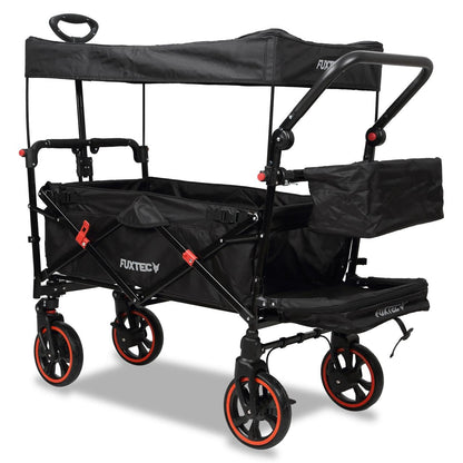 FUXTEC Faltbarer Bollerwagen FX-CT850 Schwarz mit Dach