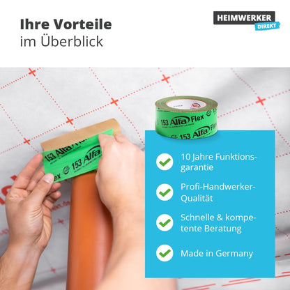 Alfa Flex Folienklebeband 50 mm x 25 m, 3 Rollen, für Dampfsperren