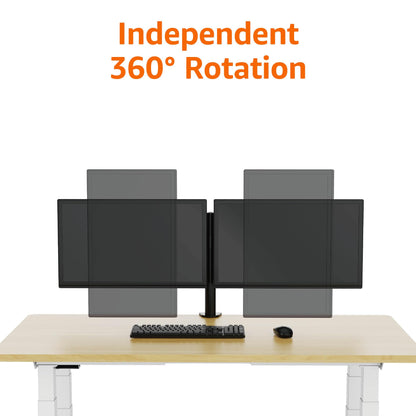 Amazon Basics Monitor-Halterung für 2 Monitore, Stahl, schwarz