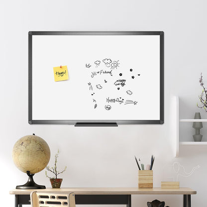 VIZ-PRO Whiteboard magnetisch 120 x 90 cm, schwarzer Aluminiumrahmen