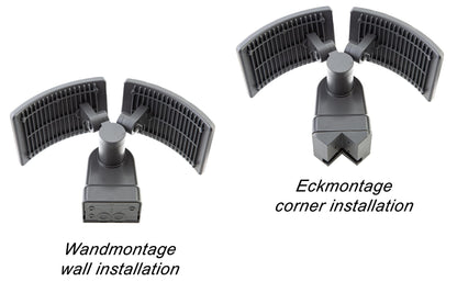 HUBER LED Strahler 2x20W mit 360° Bewegungsmelder Anthrazit