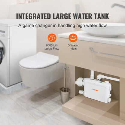 VEVOR Fäkalienhebeanlage 500W Abwasserpumpe 8m Förderhöhe