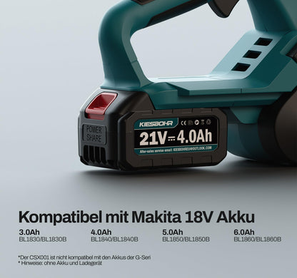 KIESBOHR CSX001 Akku Kettensäge 30cm bürstenlos, für Makita 18V (ohne Akku)