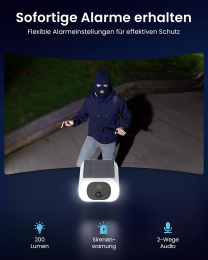ieGeek S1 Überwachungskamera Aussen 2K mit Solarpanel und Akku