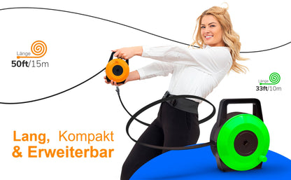 EXTNGO Ausziehbares CAT6 Ethernet Flachkabel RJ45 - 15m