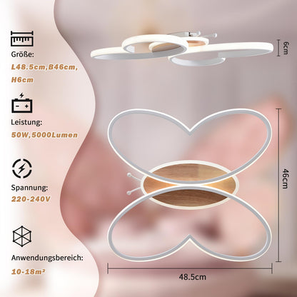 YLFXL Schmetterling LED Deckenleuchte – Dimmbar Holz Kinderzimmer