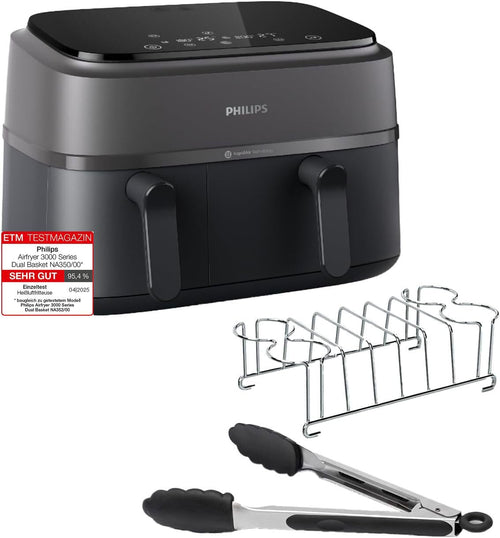 Philips Dual Basket Airfryer NA350/03 – 9L Heissluftfriteuse