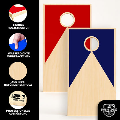 Original Cup Cornhole Set aus Holz – 2 Boards 90 x 60 cm + 8 Säckchen