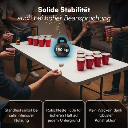 STEELSØN Zennar Klapptisch 180 x 74 cm weiss für 8 Personen
